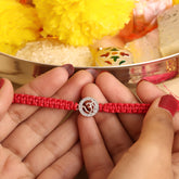 Silver Om Encircle Diamond Rakhi